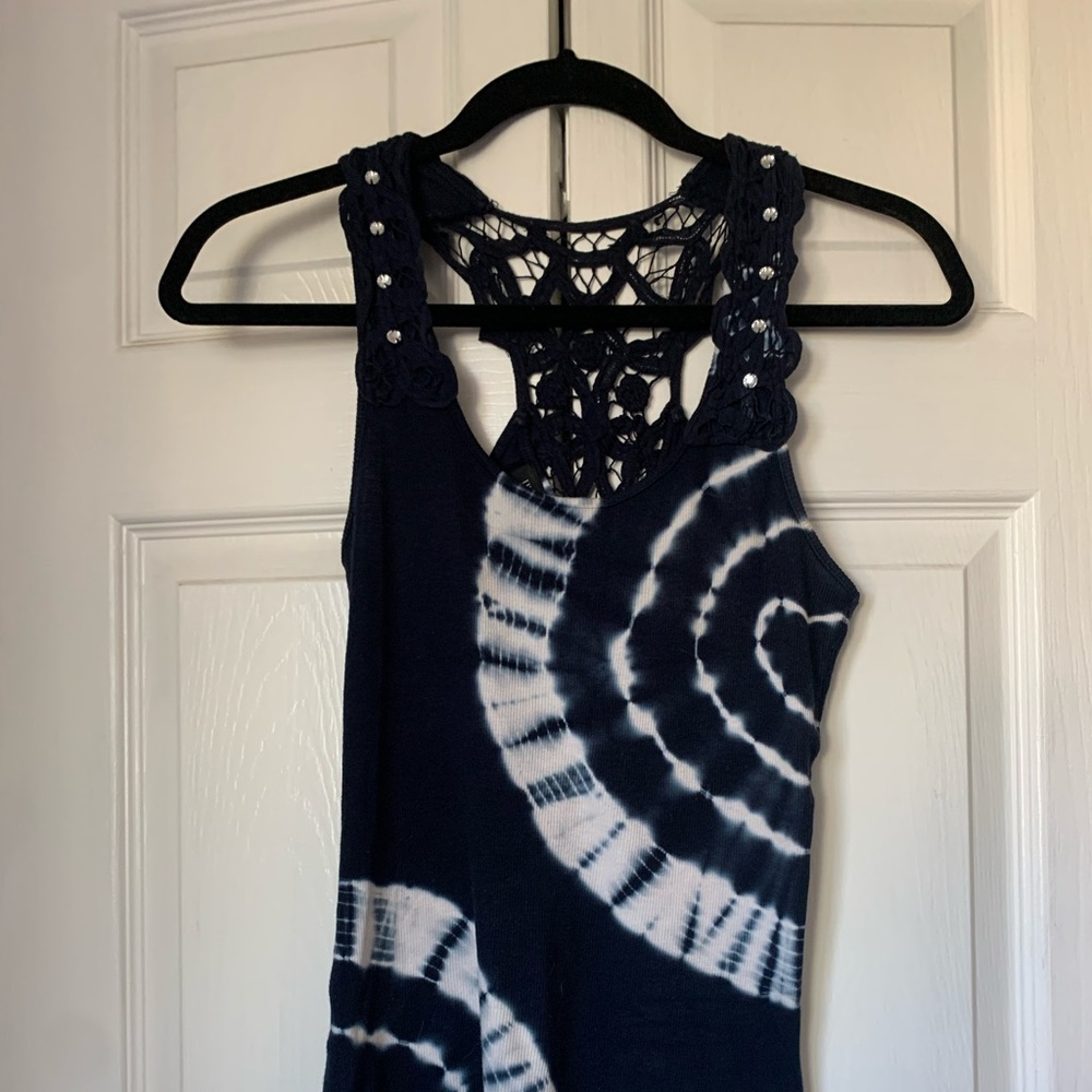 INC Tie Dye Tank with Lace Back